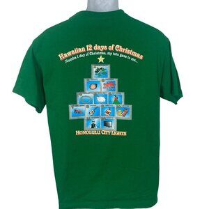 Honolulu City Lights 2007 T Shirt Medium Hawaiian 12 Days Of Christmas